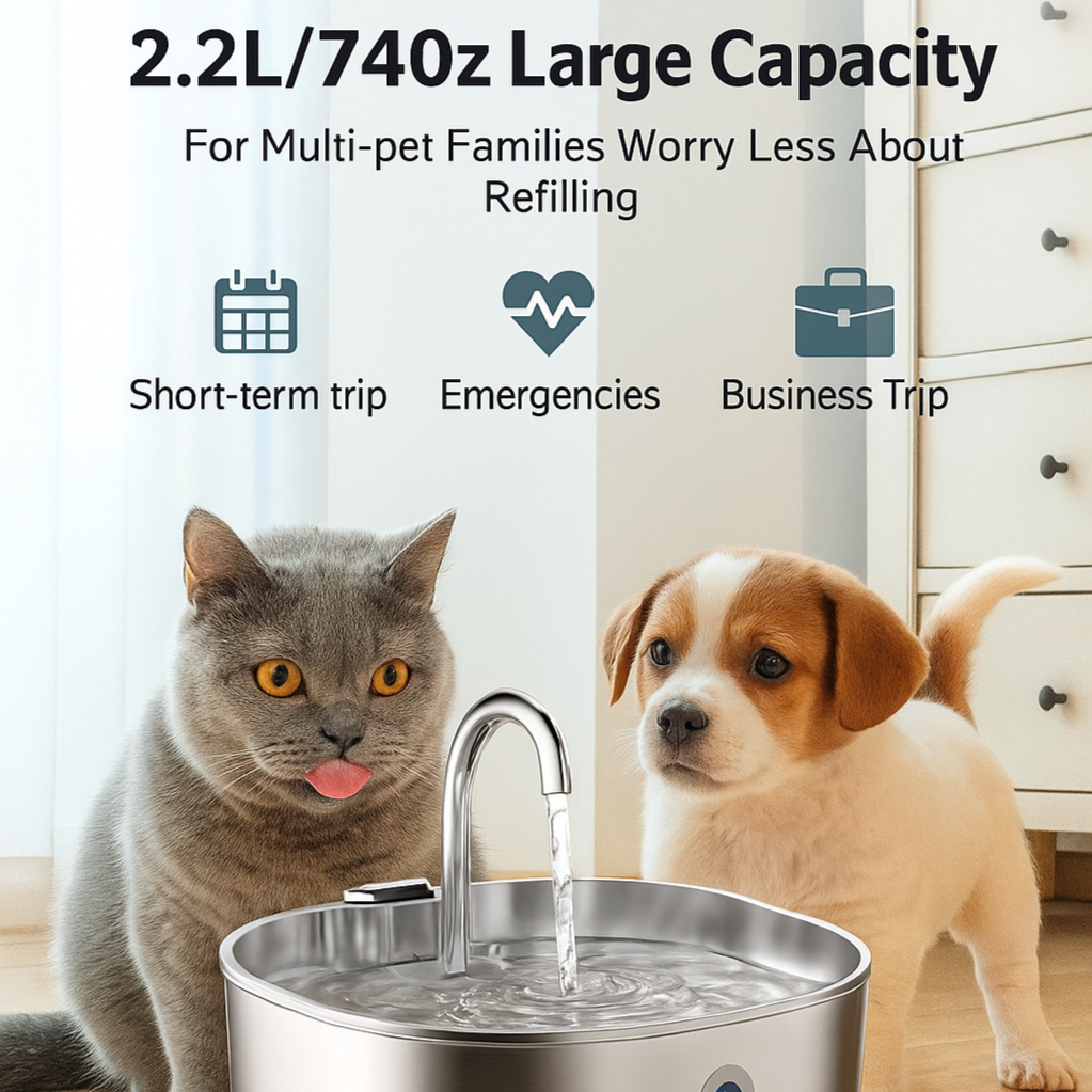 FureverFlow™: The Official Stainless Steel Pet Water Fountain